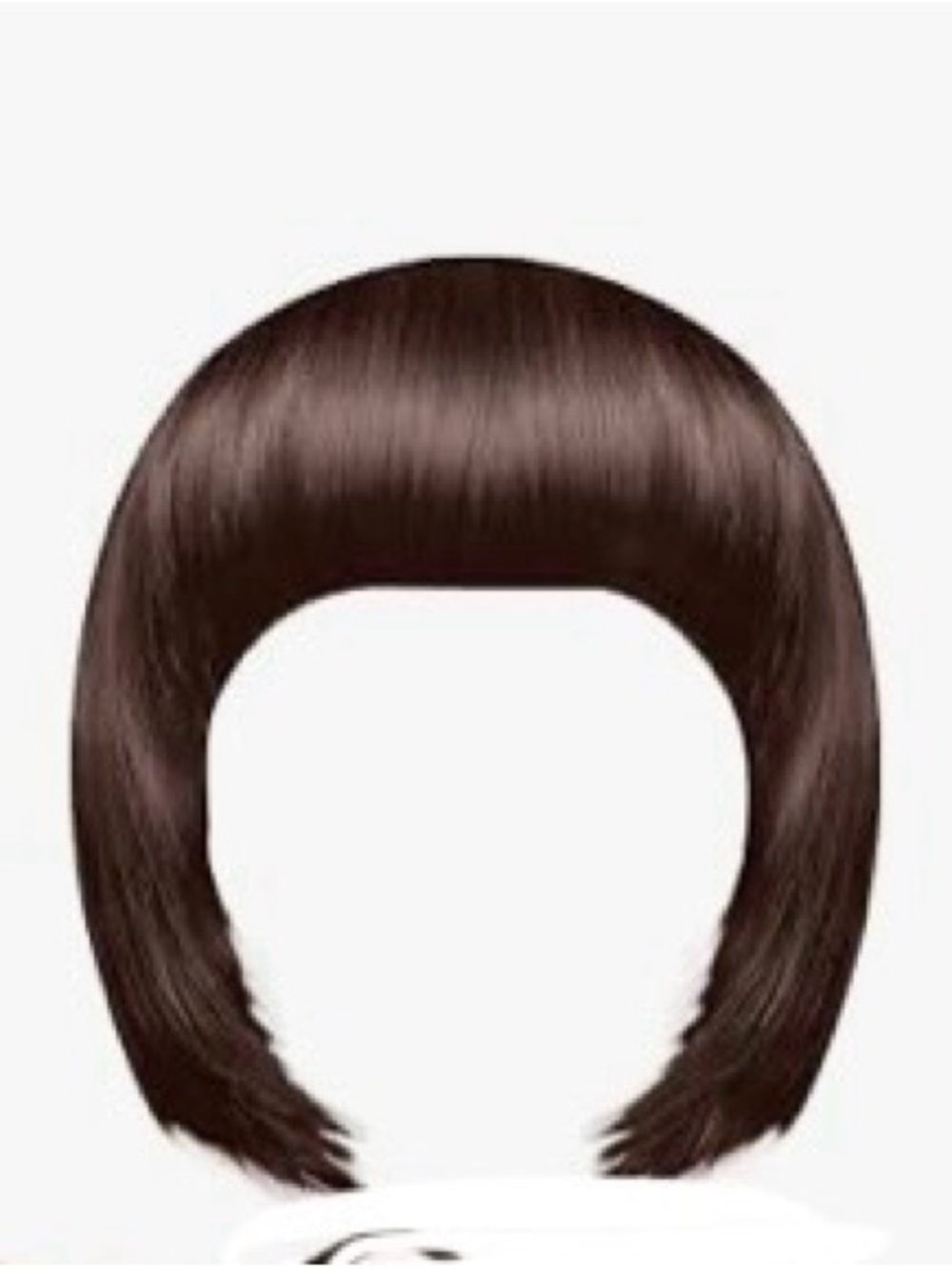 Brown/Red Tint Short Bob Wig with Blunt Bangs - Women Hair